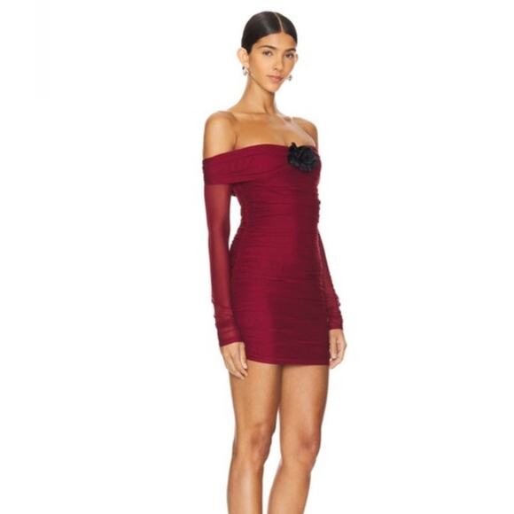 Amanda Uprichard Nellia Rose Burgundy Strapless Mini Dress Small Party Sexy - Picture 6 of 6